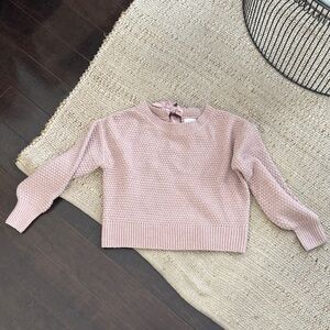 Pink Rose Pale Pink Textured Crewneck Sweater